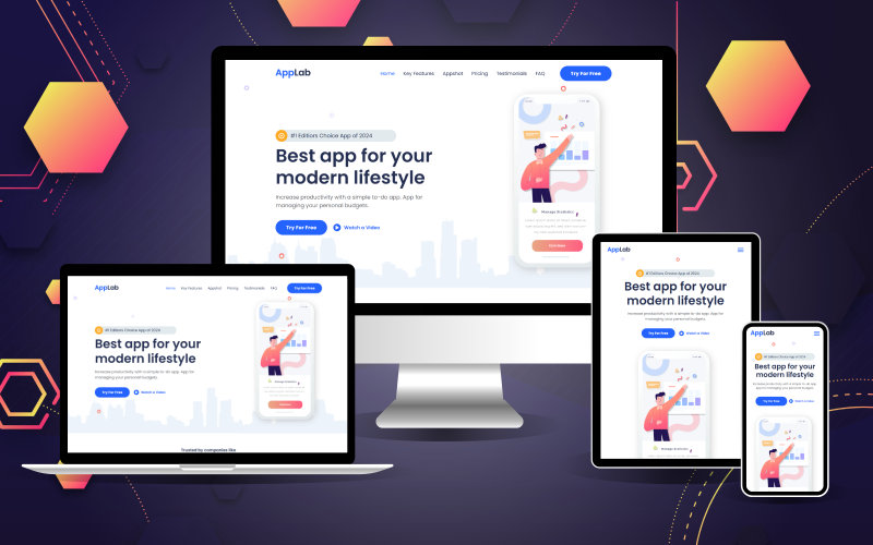 applab app html landing page template original