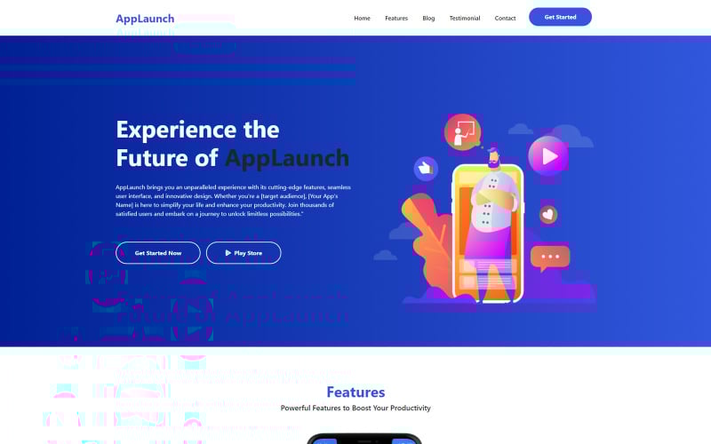 applaunch app landing page template original