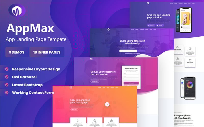 appmax app landing wordpress theme original