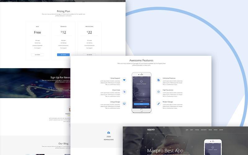 appro landing page bootstrap template original