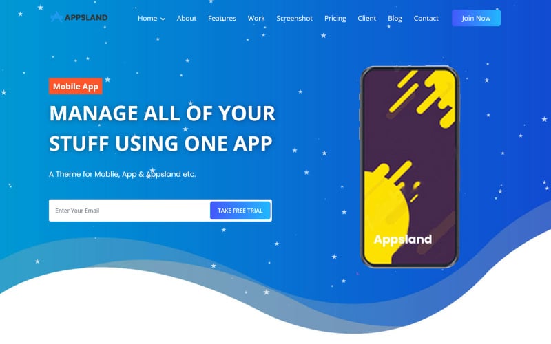 appsland app landing page html template original