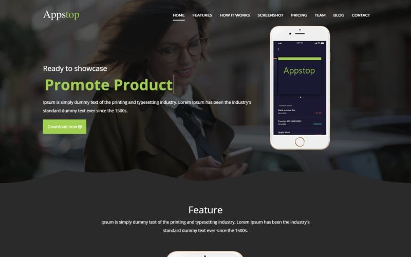 appstop apps landing page template original