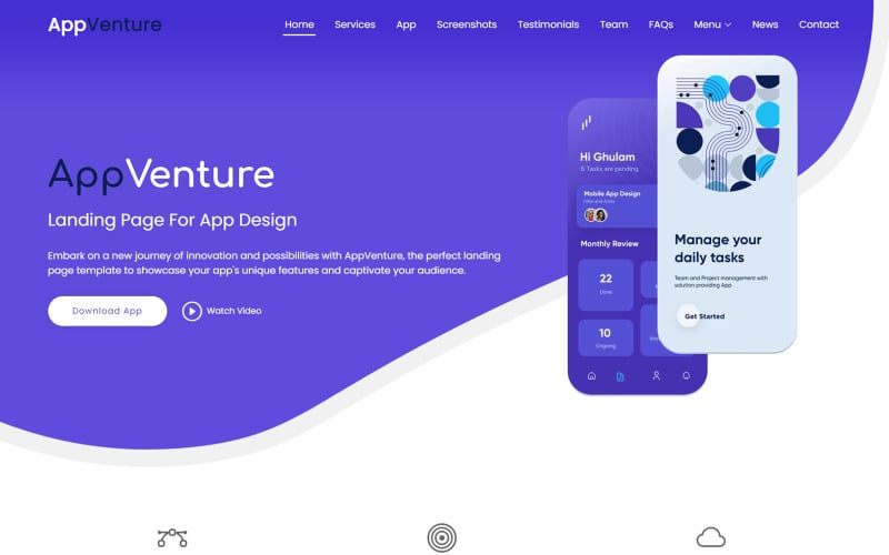 appventure app landing page template original