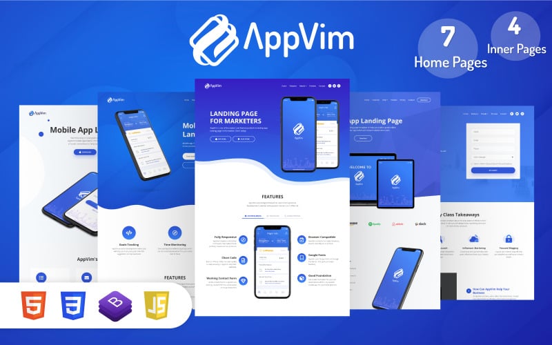 appvim app landing page template original