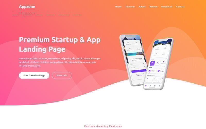 appzone app landing page template original