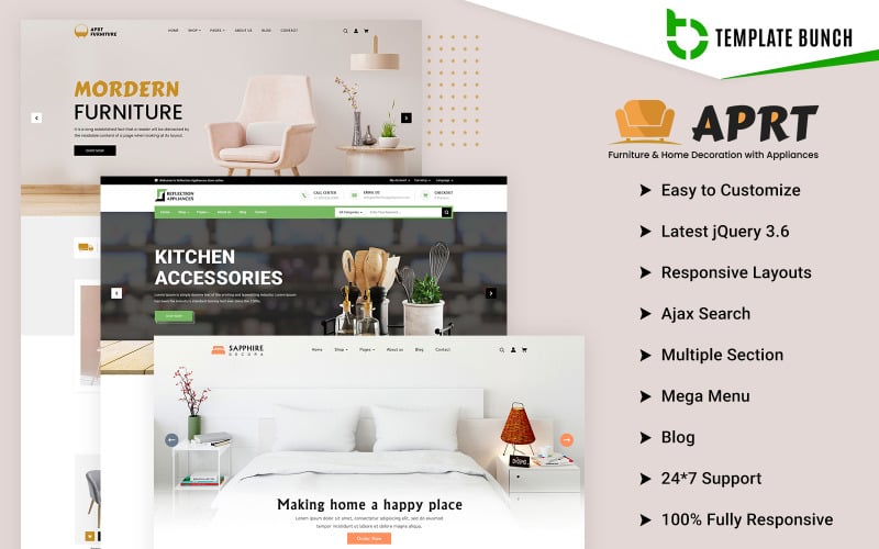 aprt furniture and decora with home appliance responsive prestashop ecommerce theme original