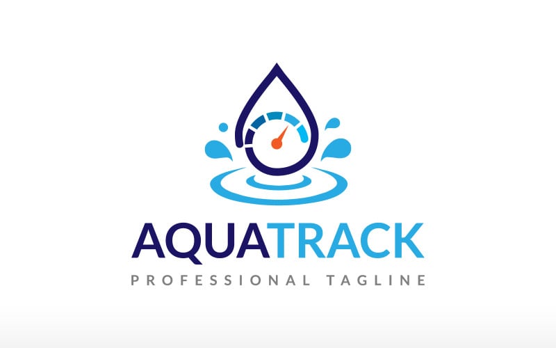 aqua supervision water track logo design original