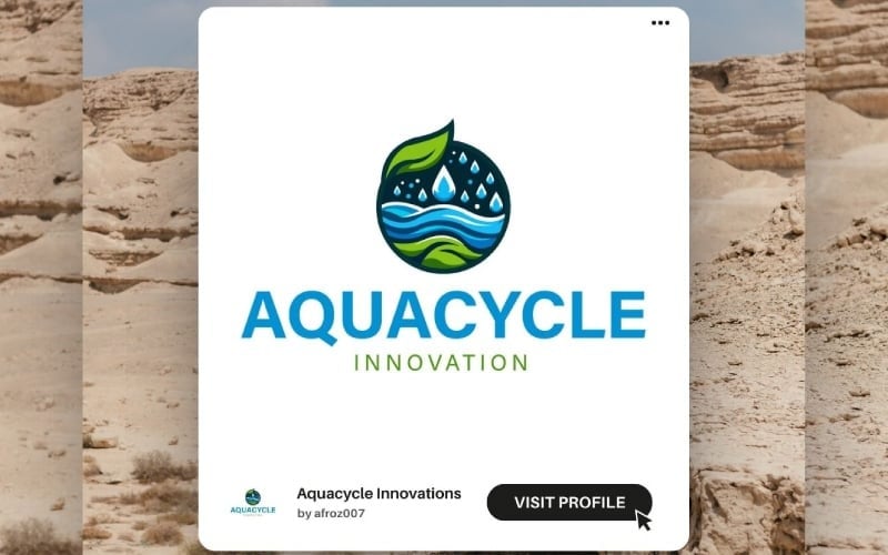aquacycle innovations modern eco friendly water recycling logo template original