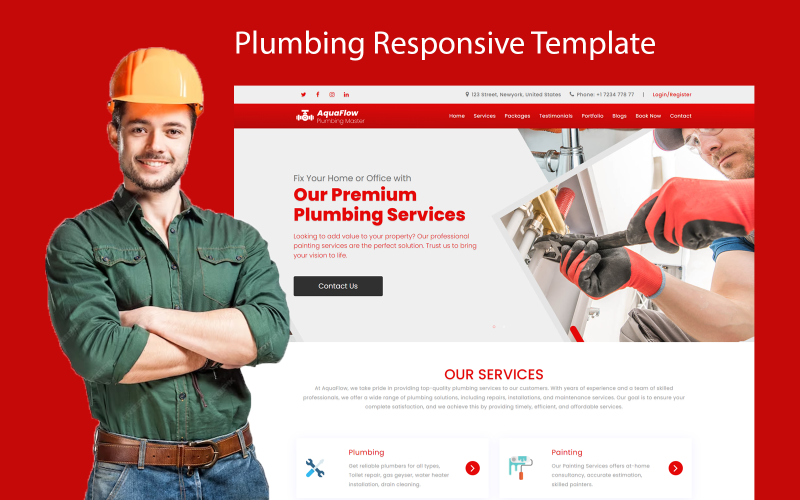 aquaflow plumbing amp maintenance services multipurpose landing page template original