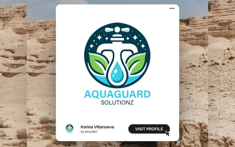 aquaguard logo design template perfect for water conservation amp sustainability brands original