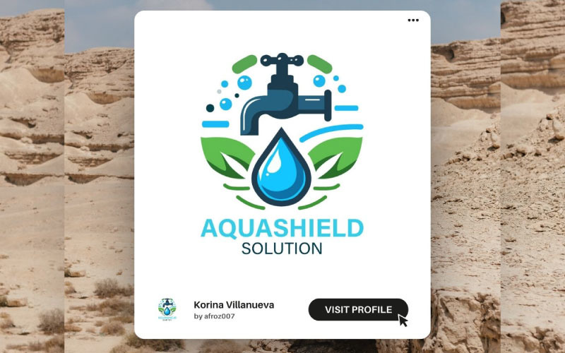 aquashield logo design high quality vector logo for water sustainability brands original