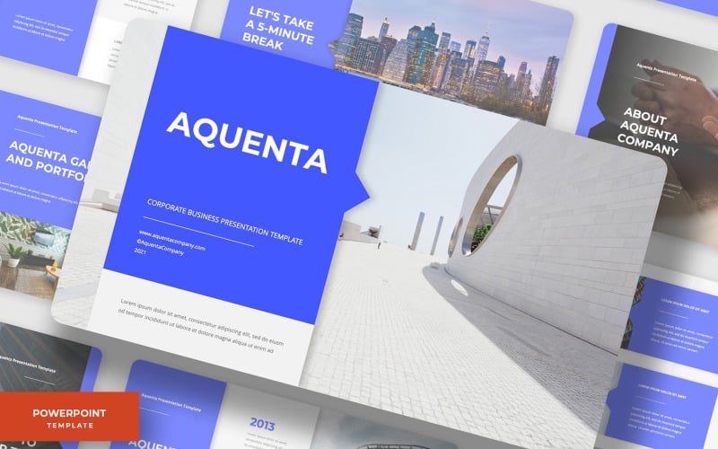 aquenta corporate business powerpoint template original
