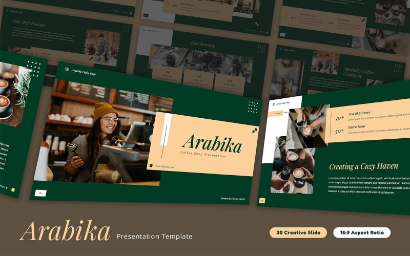 arabika coffee shop powerpoint template original
