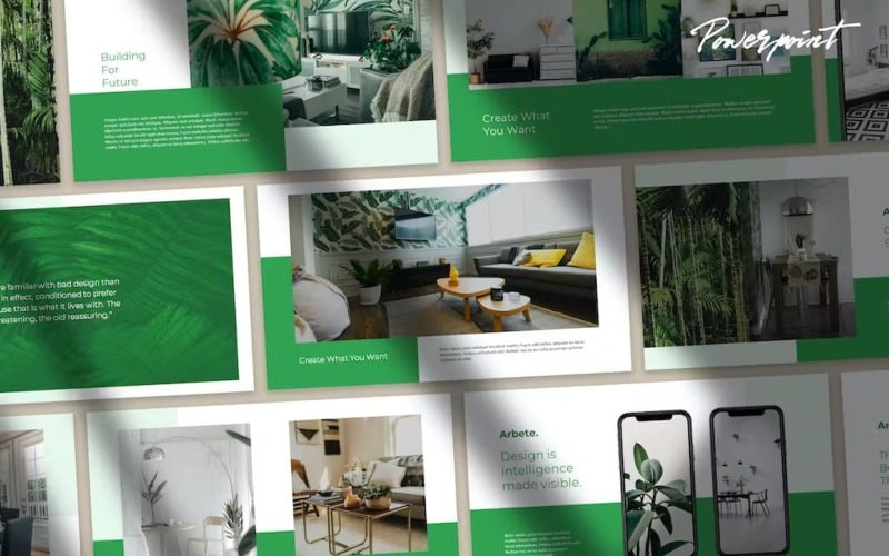 arbete home amp interior powerpoint template original