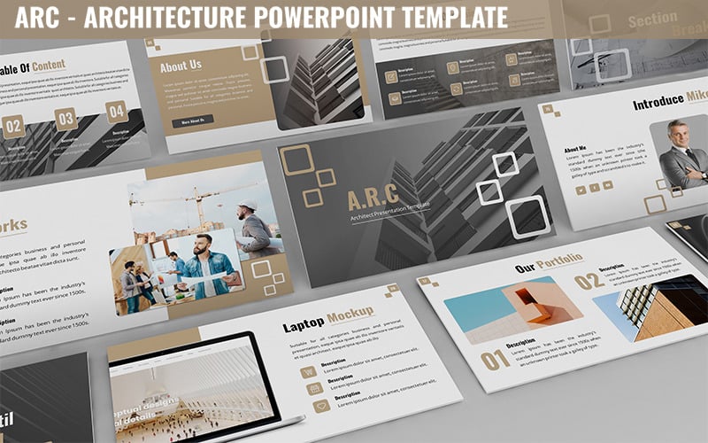 arc architecture powerpoint template original