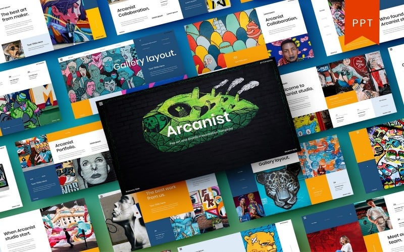 arcanist pop art and graffiti powerpoint template original