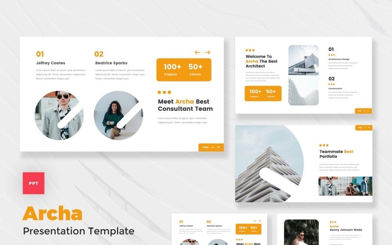 archa architecture agency powerpoint template original