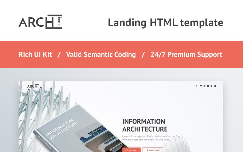 archbook responsive landing page template original