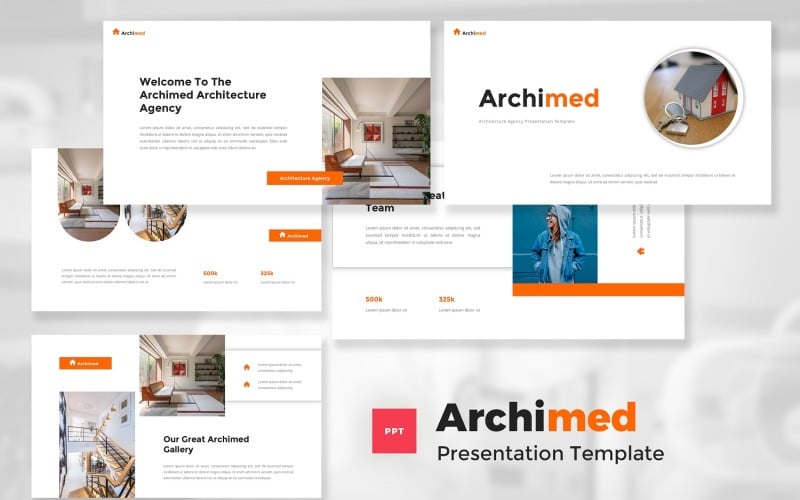 archimed architecture powerpoint template original