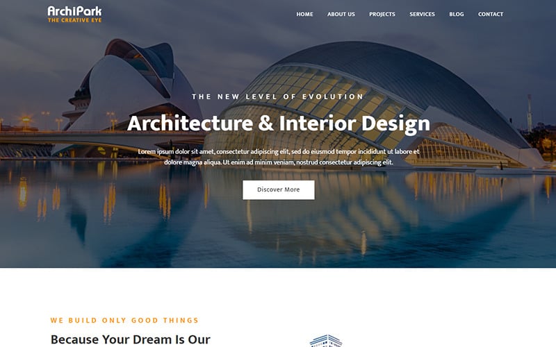 archipark architecture amp interior landing page template original