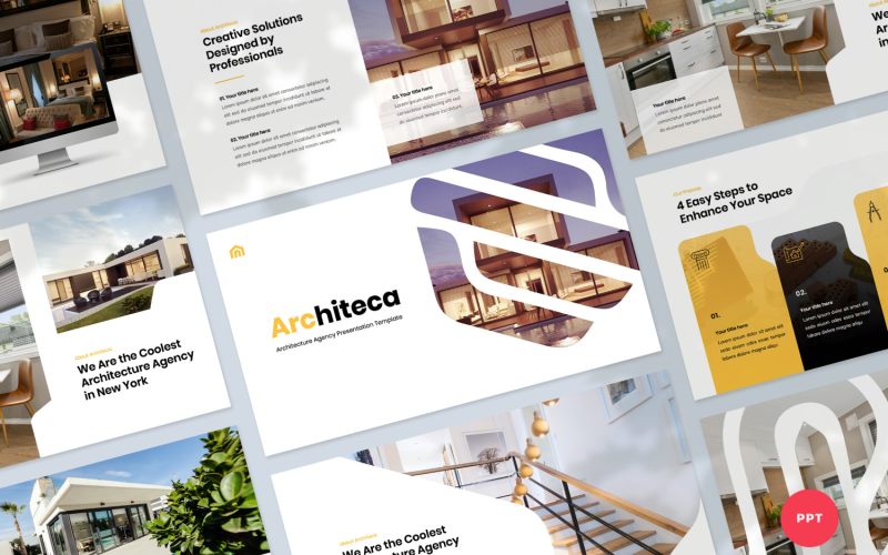 architecture agency presentation powerpoint template original