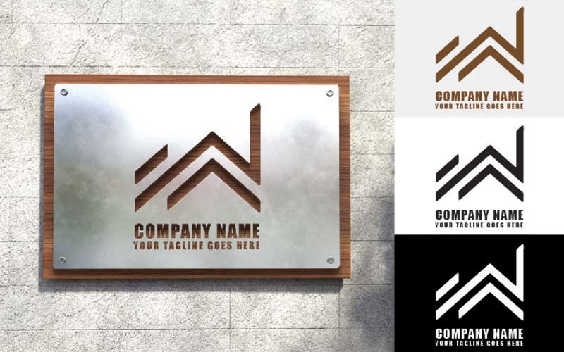 architecture and construction w letter logo design brand identity original