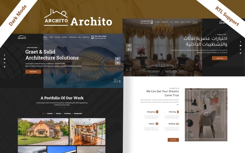 archito architecture and interior design html landing page template original