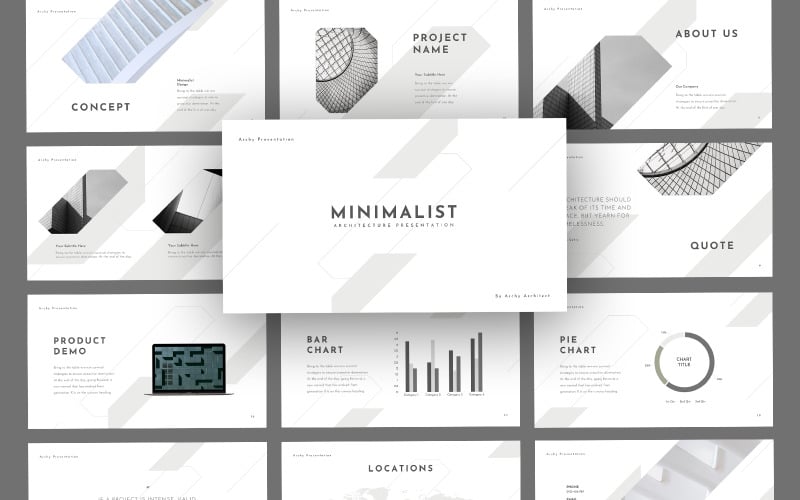 archy minimalist architecture powerpoint template original