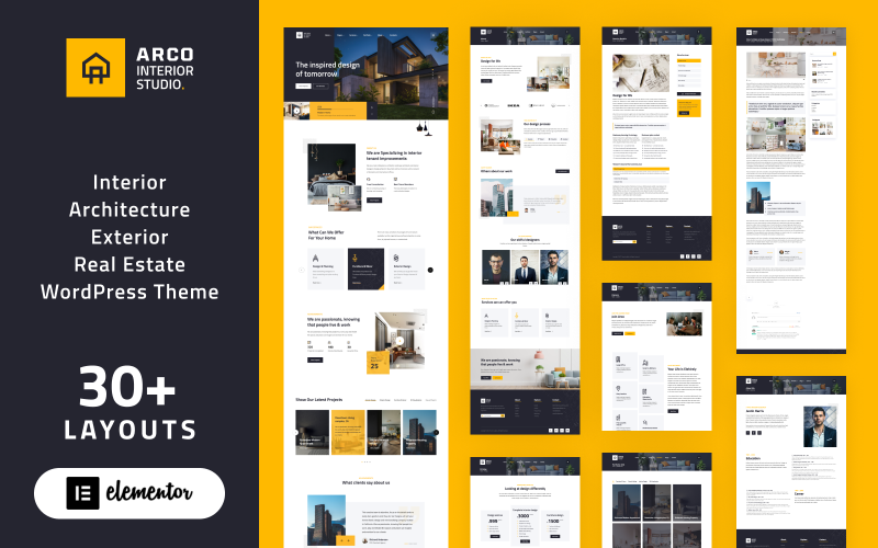 arco interior architecture studio wordpress elementor theme original