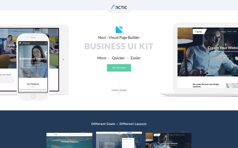 arctica multipurpose business with novi builder landing page template original