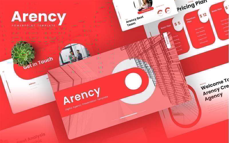 arency digital agency powerpoint template original