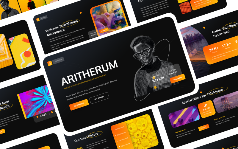 arithium nft amp blockchain powerpoint template original