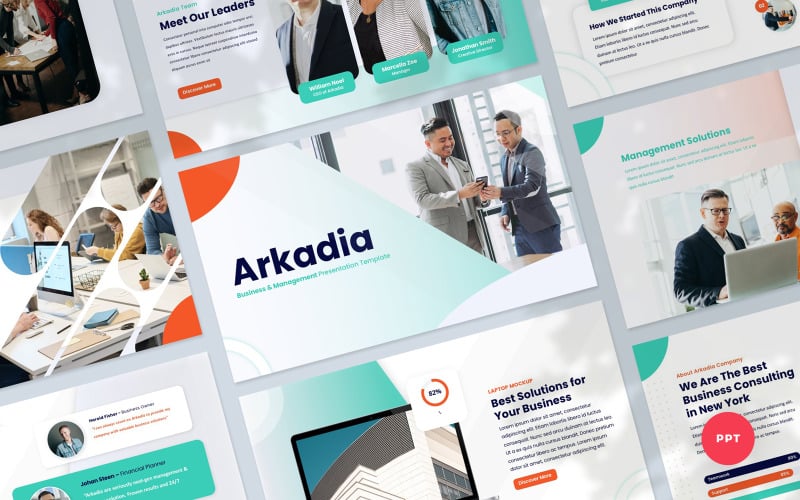 arkadia business and management presentation powerpoint template original