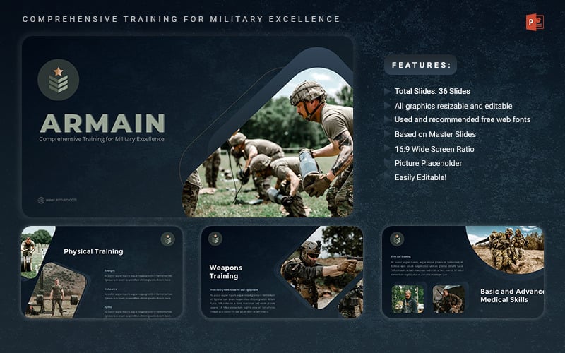armain military training presentation powerpoint template original