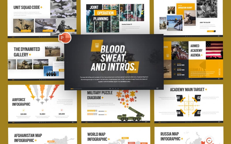 armed military powerpoint template original