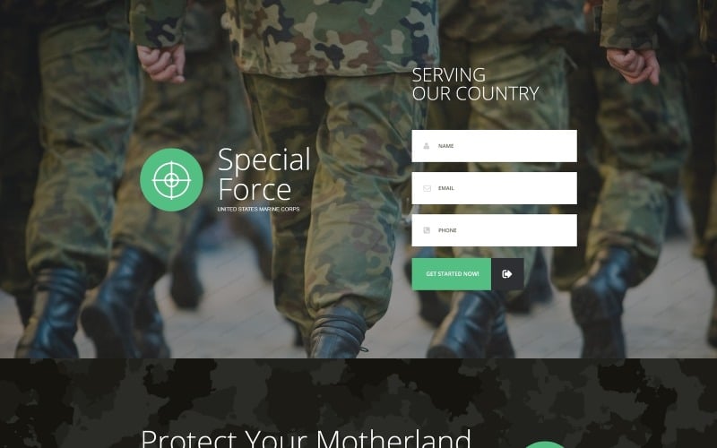 army responsive landing page template original