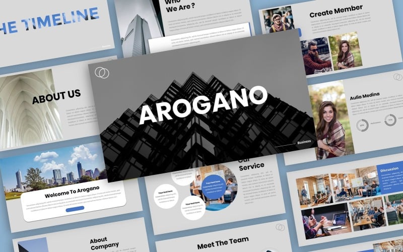 arogano business presentation powerpoint template original