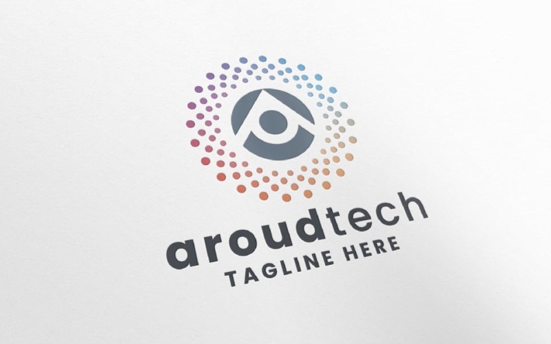 around tech letter a logo template original