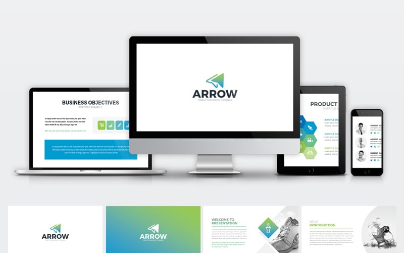 arrow business presentation powerpoint template original