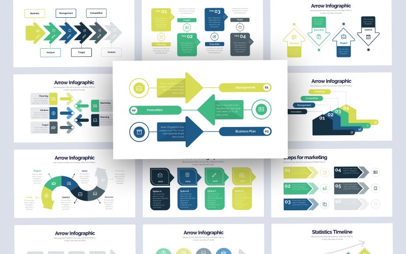 arrow creative infographic powerpoint template original