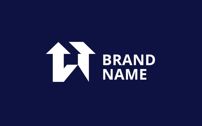 arrow house w letter home logo design template original