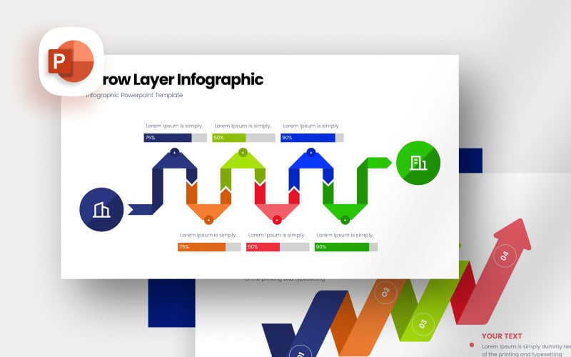 arrow layer infographic presentation template original
