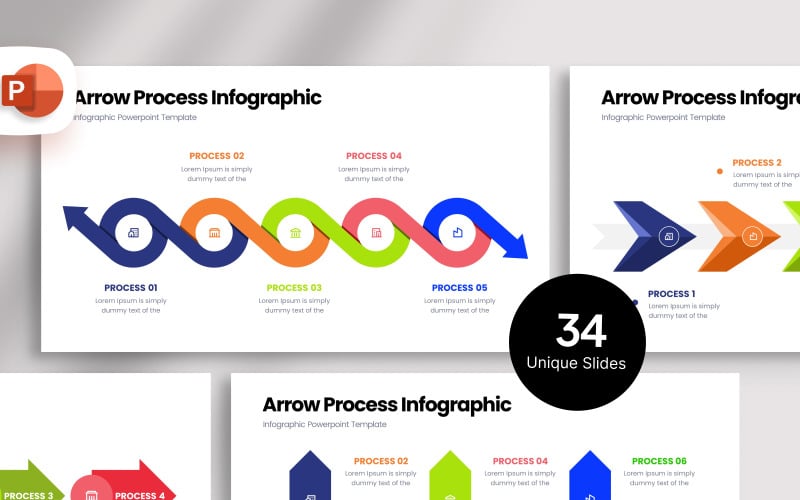 arrow process infographic presentation template original