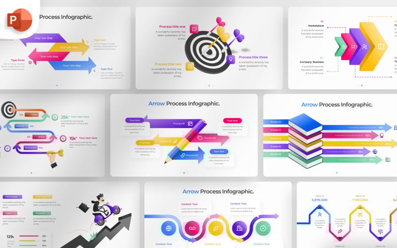 arrow process powerpoint infographic template original