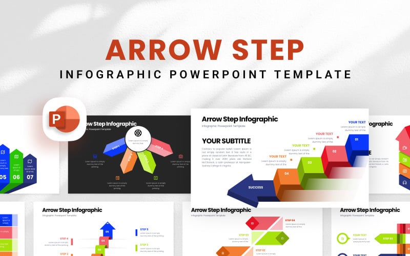 arrow step infographic presentation template original