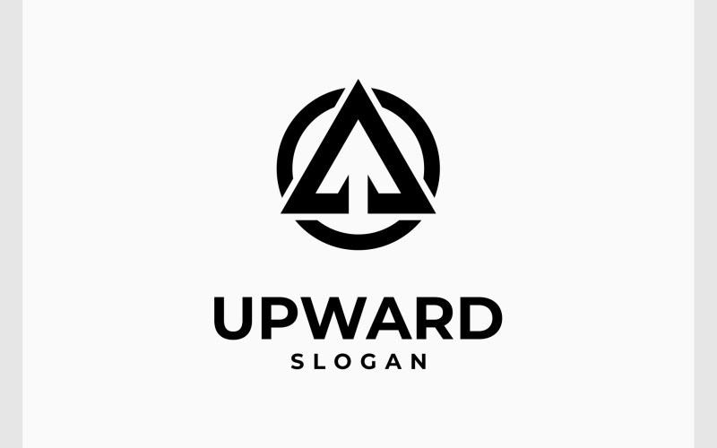arrow up upward triangle circle logo original