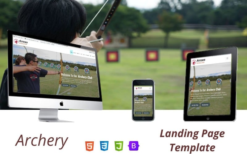 arrows archery club landing page template original