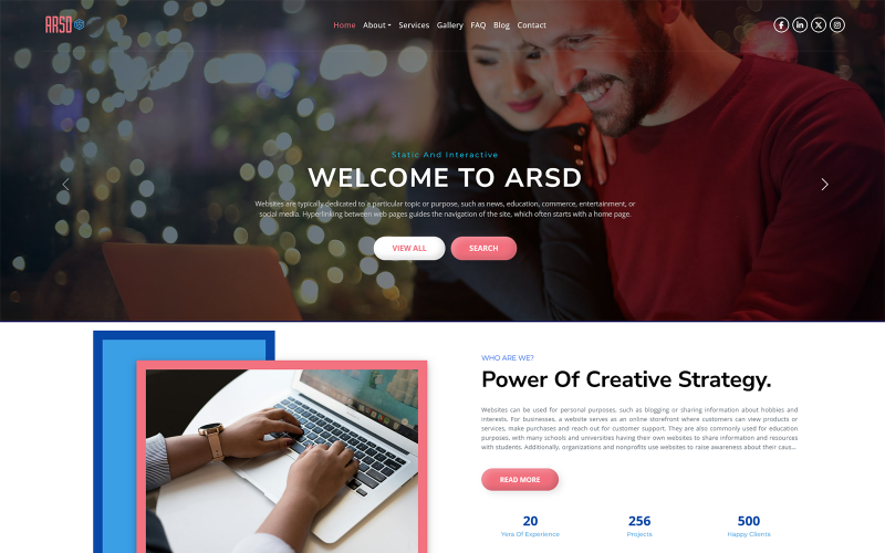 arsd bizvine multipurpose landing page wordpress theme original