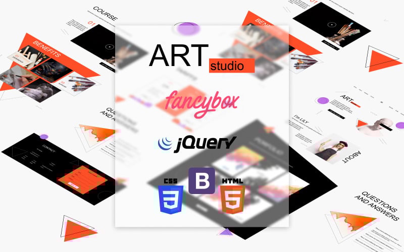 art studio responsive html landing template original