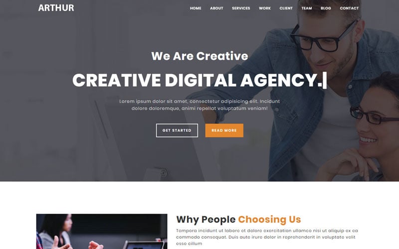arthur multipurpose html landing page template original